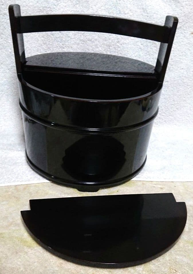 茶道具真塗手桶、水指 A383