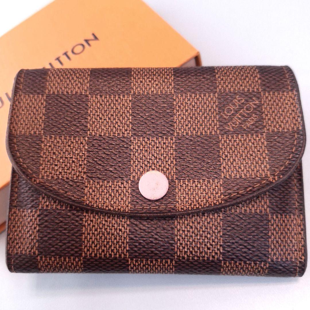 ルイヴィトン ポルトモネロザリ ダミエ 折り財布 ローズバレリーヌ