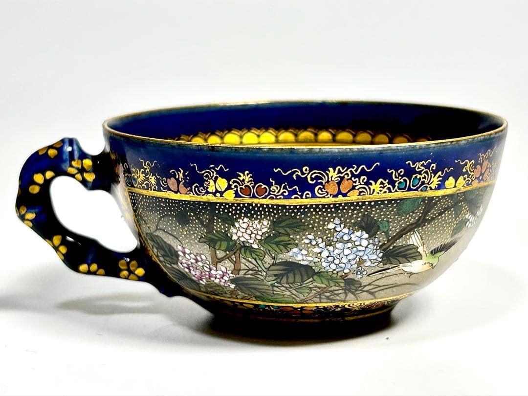 京薩摩の魁 錦光山宗兵衛 デミタスカップ 京焼 薩摩焼