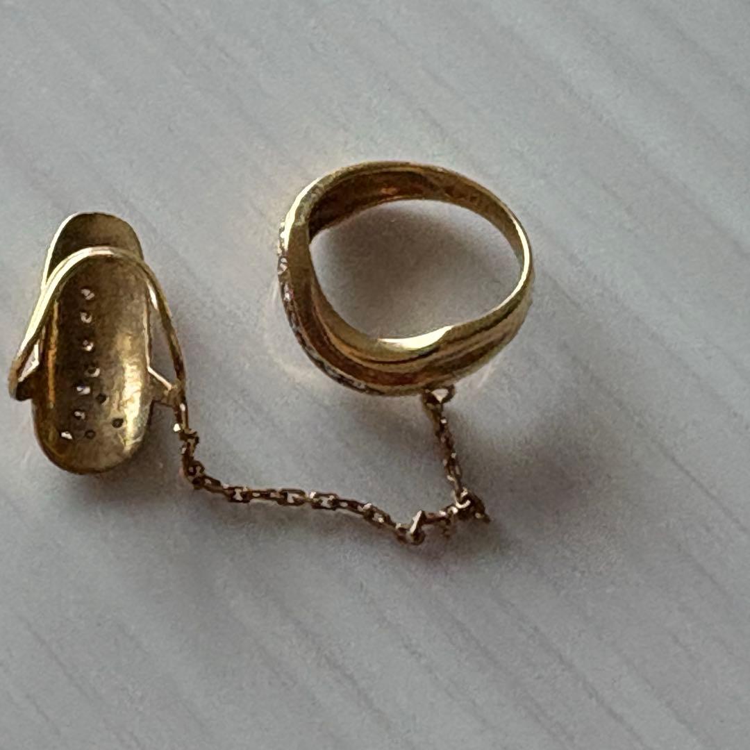 18金ダイヤモンド爪リンクセット