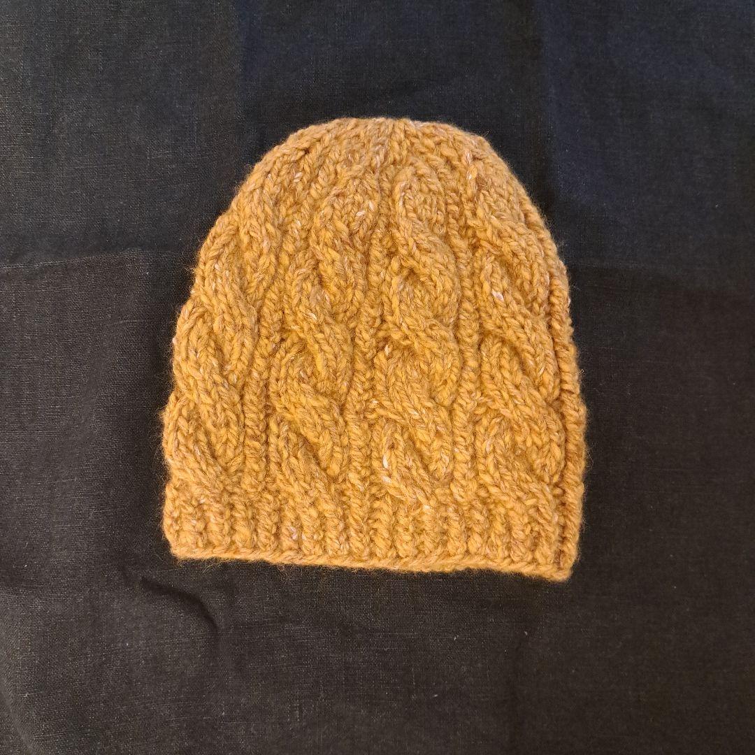 美品　yourwear　マスタード色 ニット帽 カシミヤウール