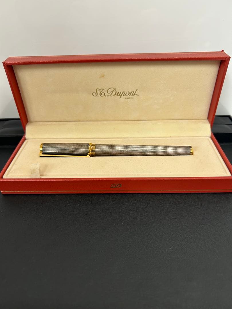 【中古】S.T. Dupont 万年筆 シルバー・ゴールド