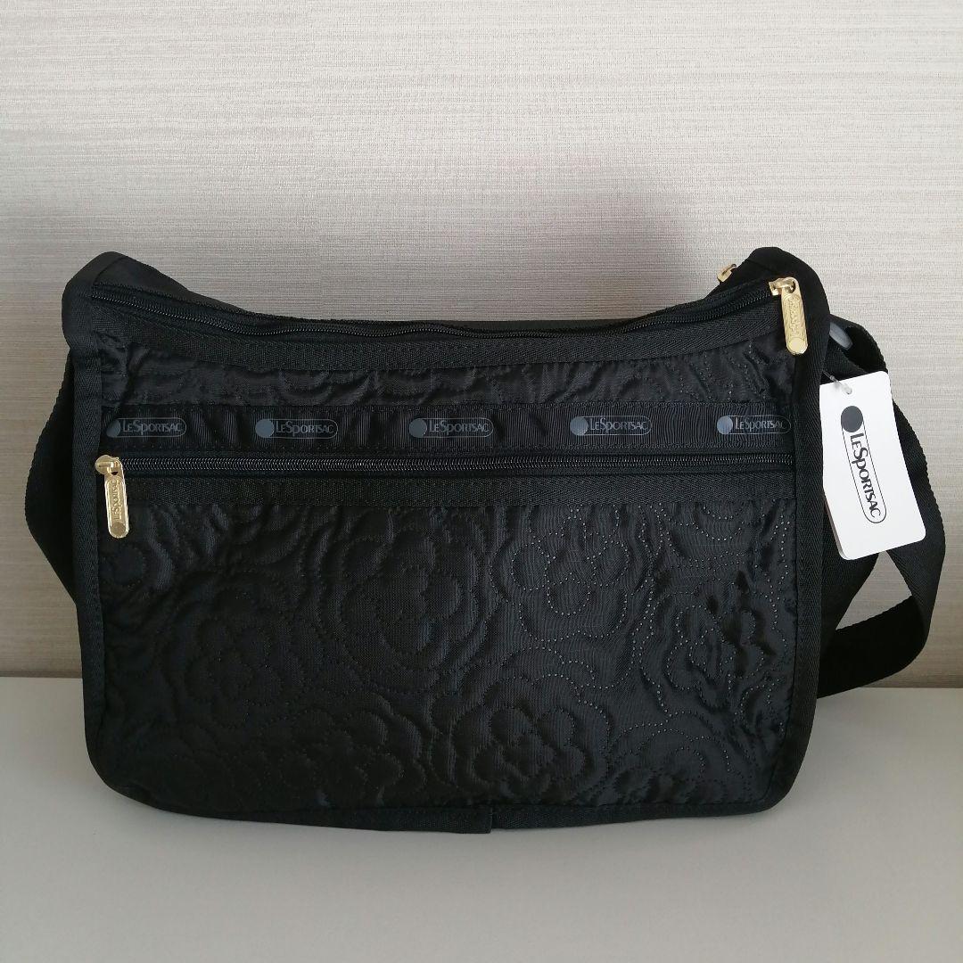 レスポートサック　ショルダーバッグ　ブラック　パフィーブロッサムズ