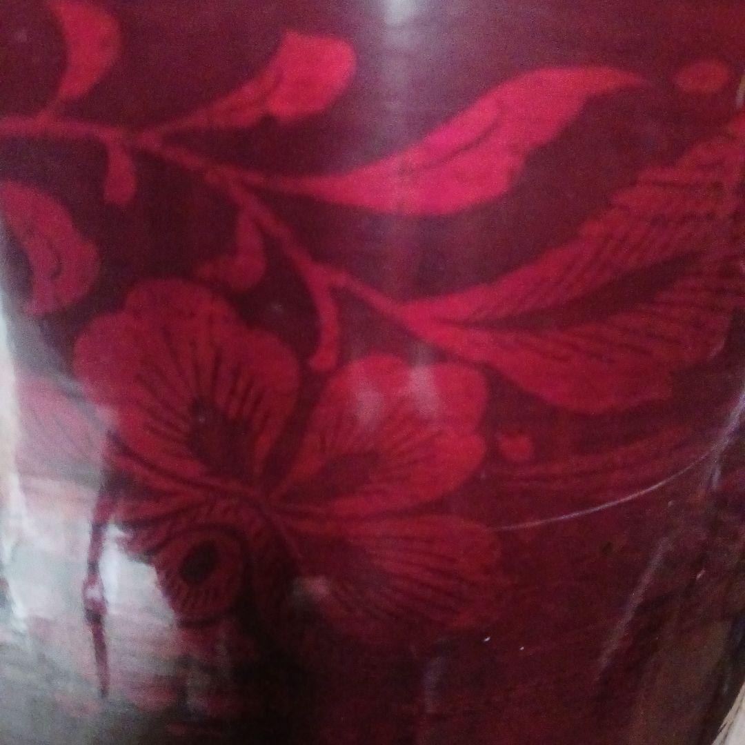 ☆火鉢(灰つき)☆美しい植物の図柄　置物 　鉢カバー　アンティーク　古い日用品