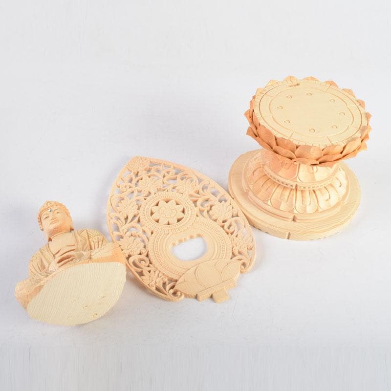 仏教美術　桧彫刻　釈迦如来座像　仏像　蓮華台　C　8982