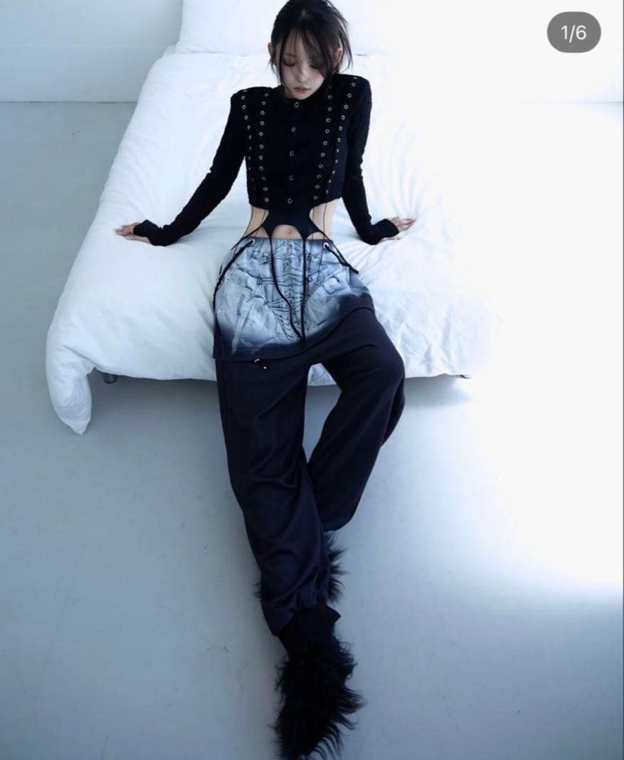 パンツ theredthread S burlesque print sweat