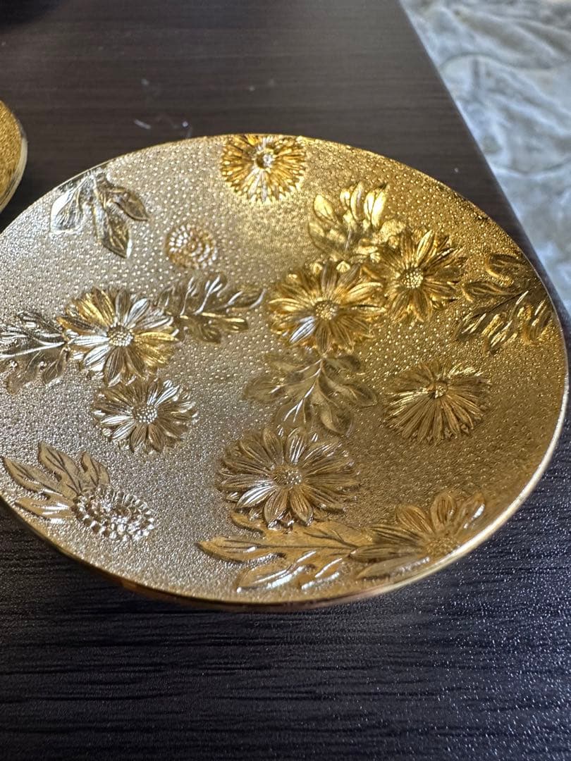 金の屠蘇器セット　金メッキ　銚子　盃　骨董品　アンティーク　お屠蘇　屠蘇器