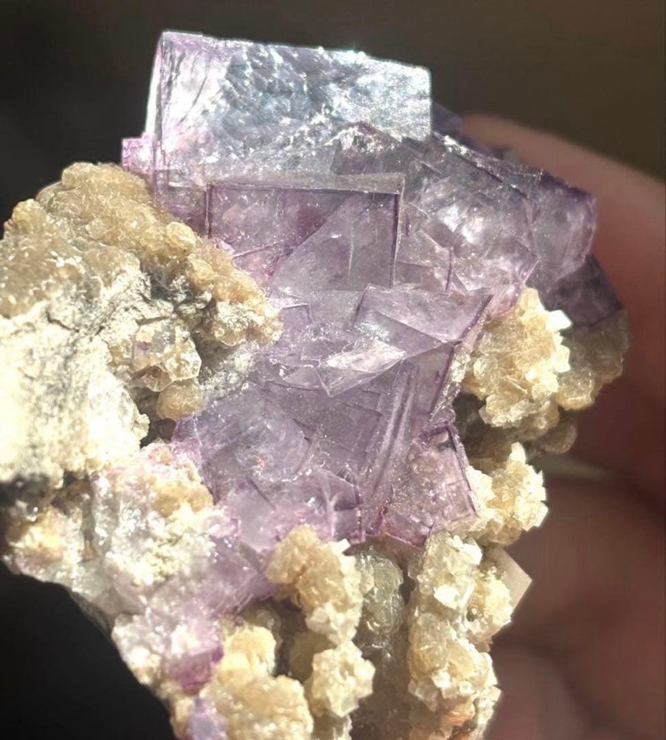 中国　ヤオガンシャン産　ブルー　パープル　フローライト　原石　鉱物標本