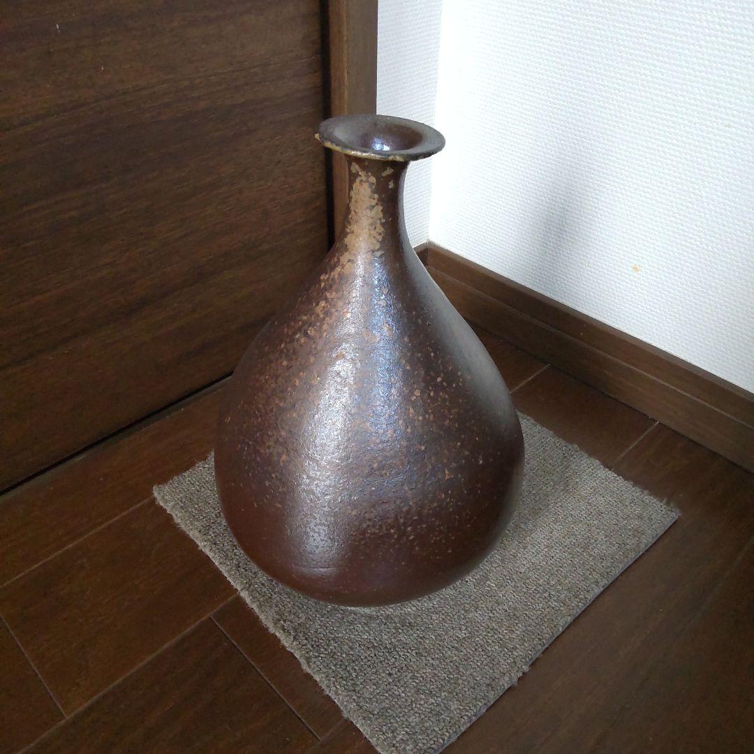 黒備前　尻張花入　12　備前焼