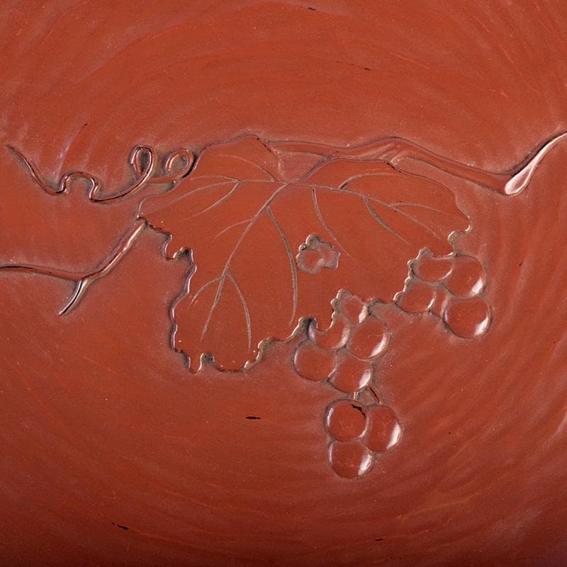 鎌倉彫　手彫　絵替鎌倉盆　丸盆　五枚　在銘　書付共箱　V　R8990B