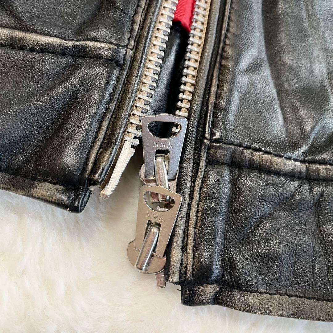 ✨️希少ダメージ加工✨️ナノユニバース　シングルライダース　キルティング　黒