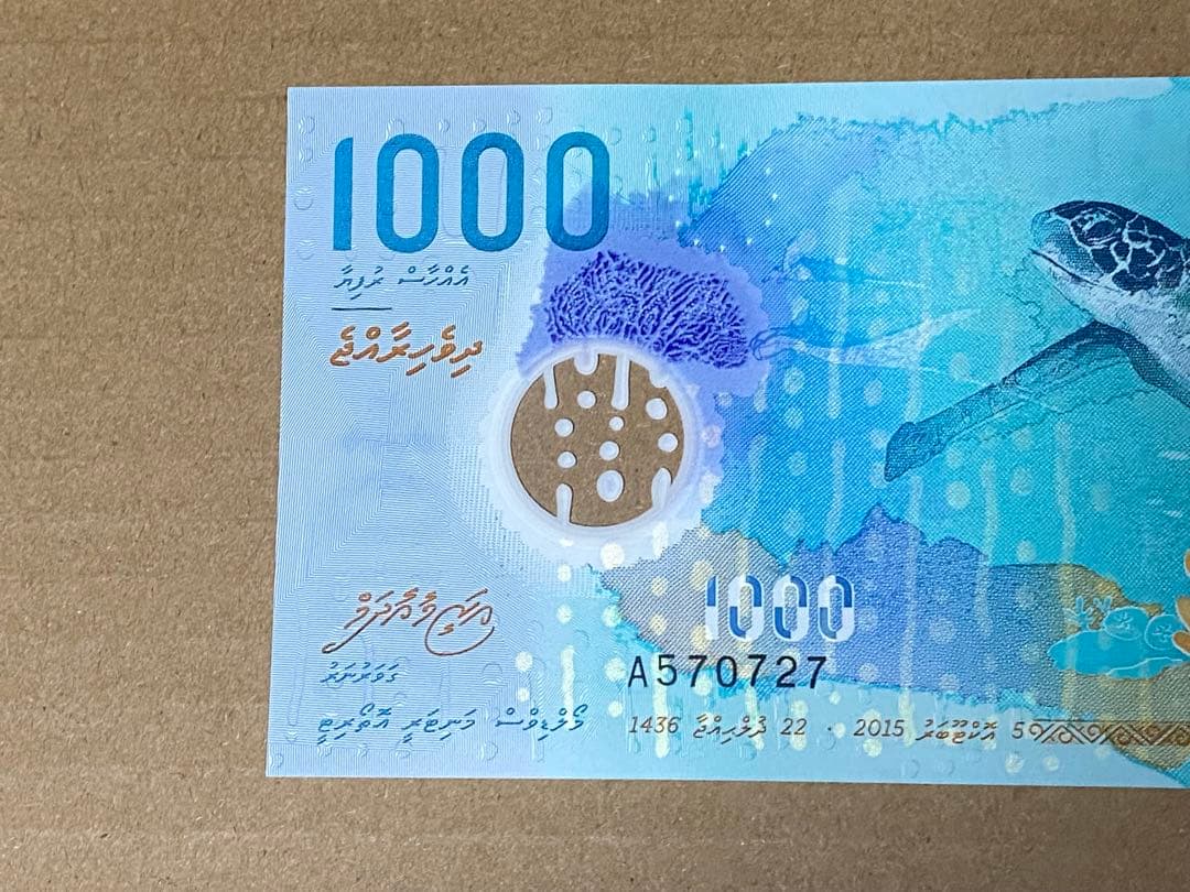 モルディブ 1000ルフィヤ