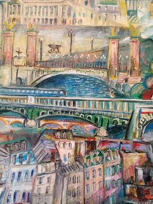 小澤勇寿朗 油絵 F20号キャンバス、木枠 パリの街　サイン入り真作