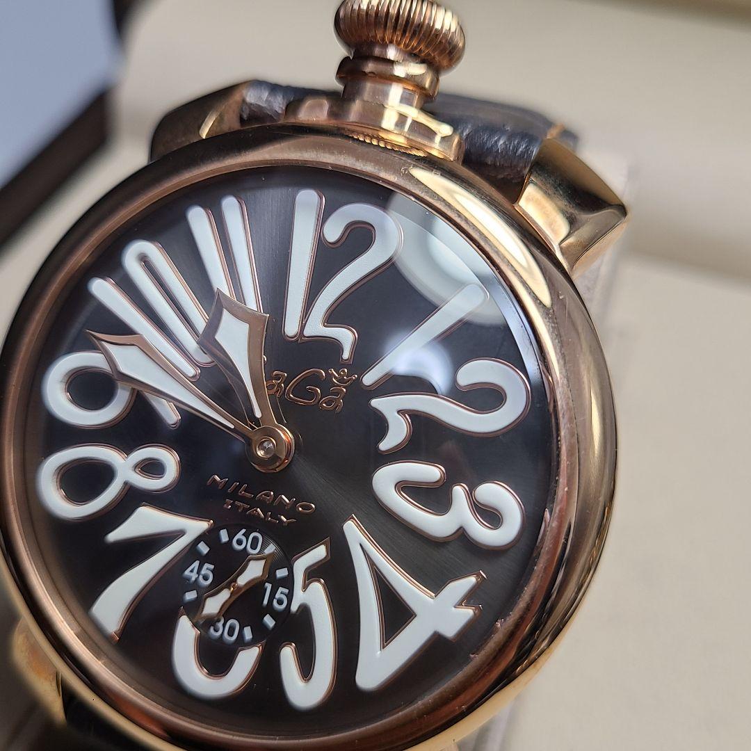 【良品】ガガミラノ　マニュアーレ48MM　純正ベルト　手巻き式　腕時計