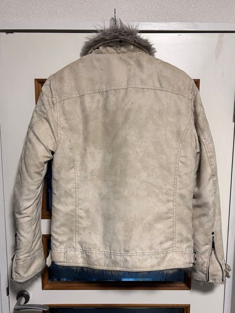 平成 00s ファー ライダースジャケット スエード調 お兄系 y2k グランジ