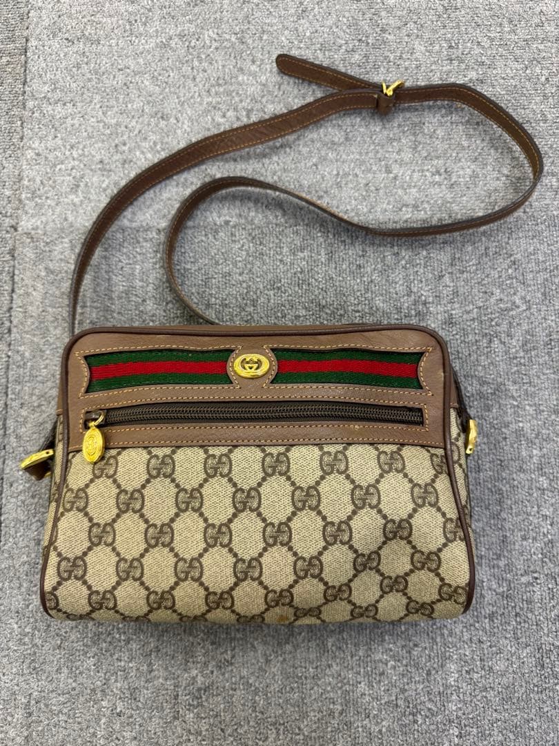 GUCCI グッチ　オールドグッチ シェリーライン　ショルダーバッグ　ブラウン