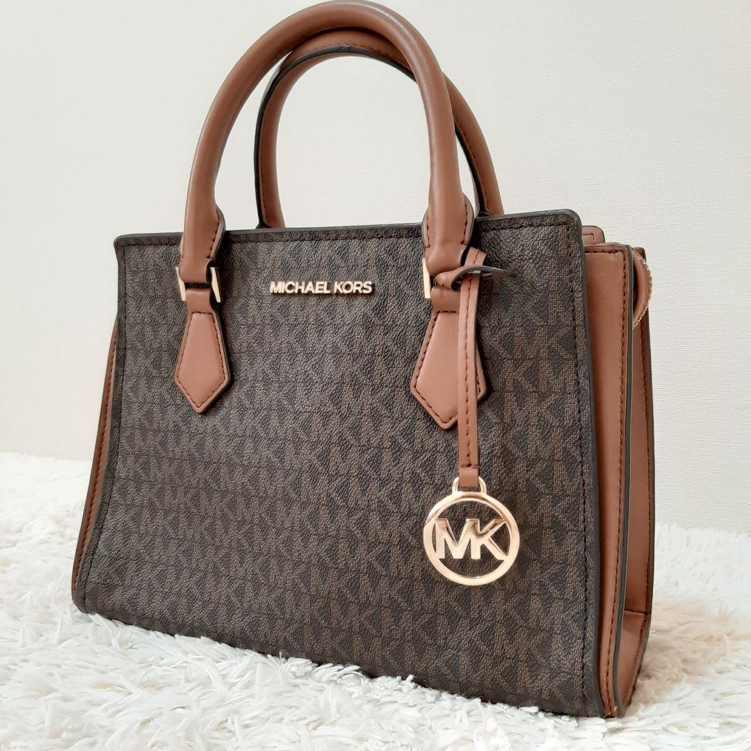 MICHAEL KORS　マイケルコース　ハンドバッグ　チャーム付き　ブラウン