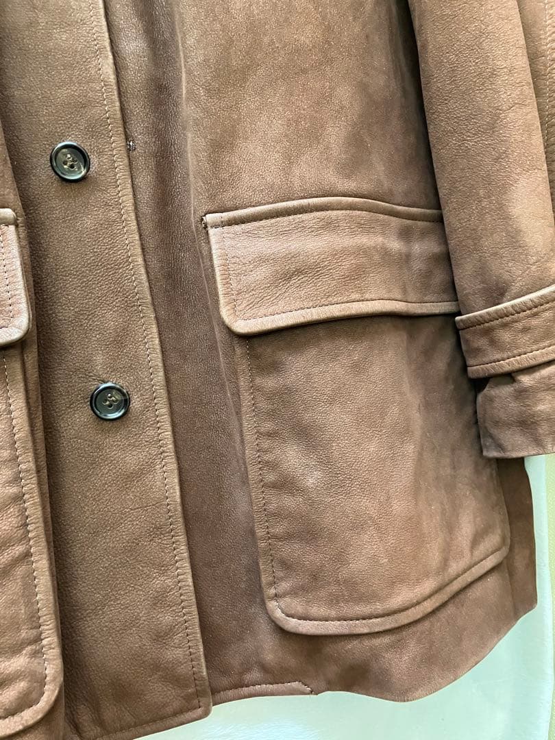 超特希少 コムデギャルソンオム 牛裏革 フード取り外しコート archive