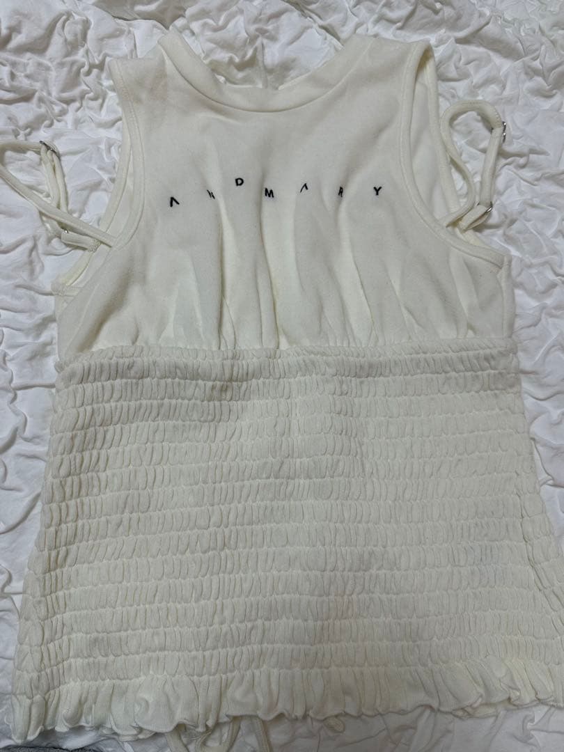 トップス Ami shirring logo tops andmary