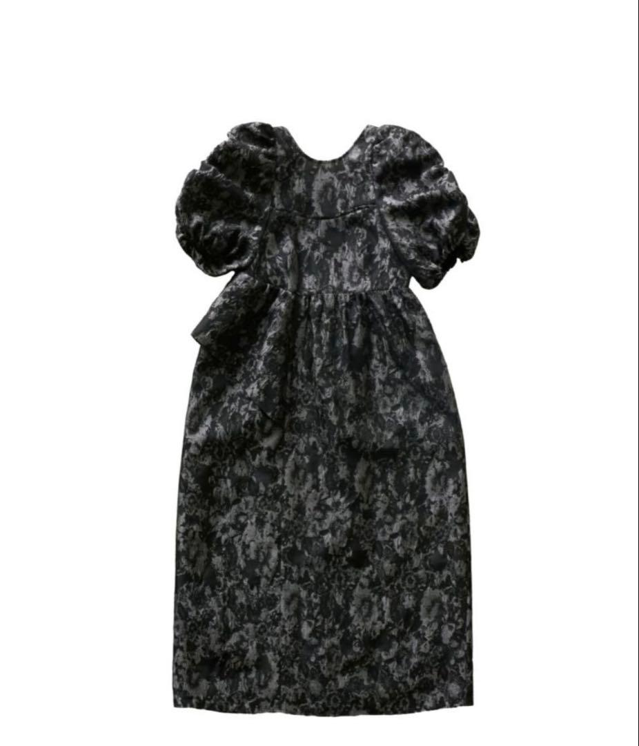 【美品】ANDRESD bubble sleeve jacquard dress