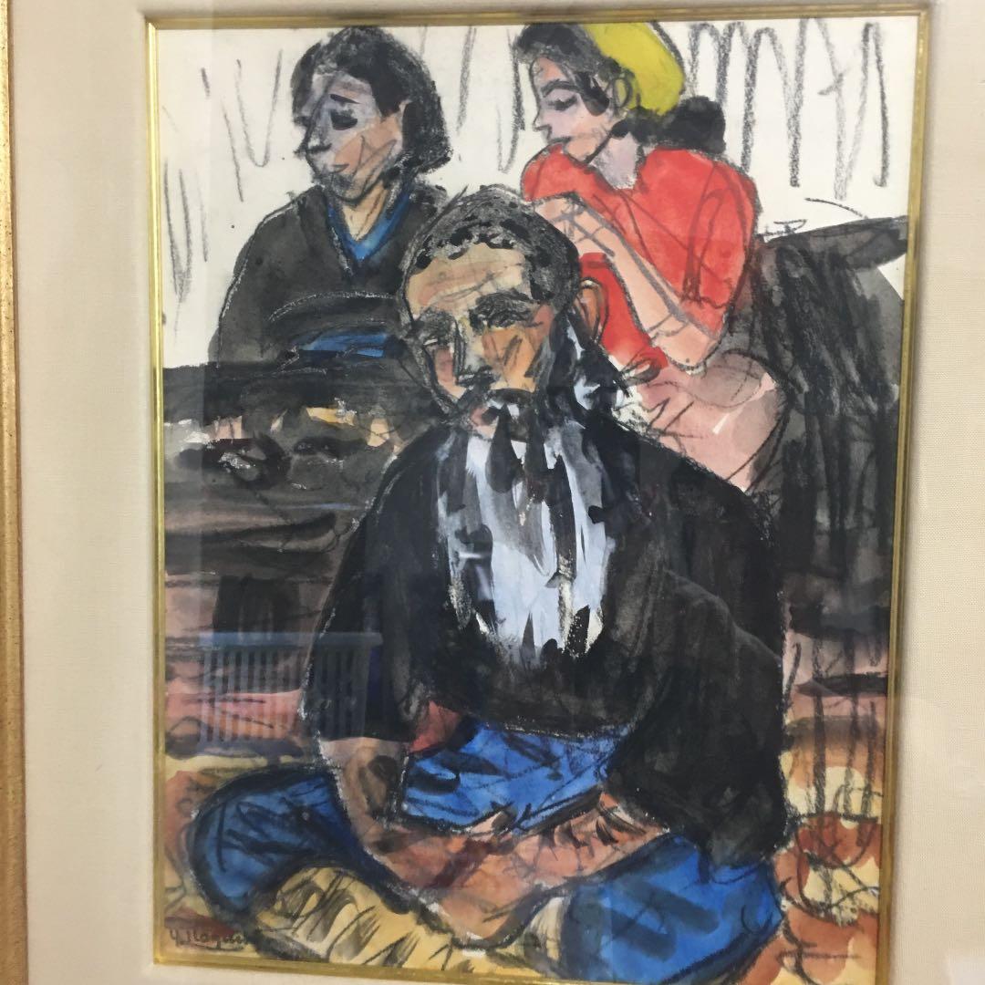 ■【アイヌの長老】野口弥太郎　水彩画