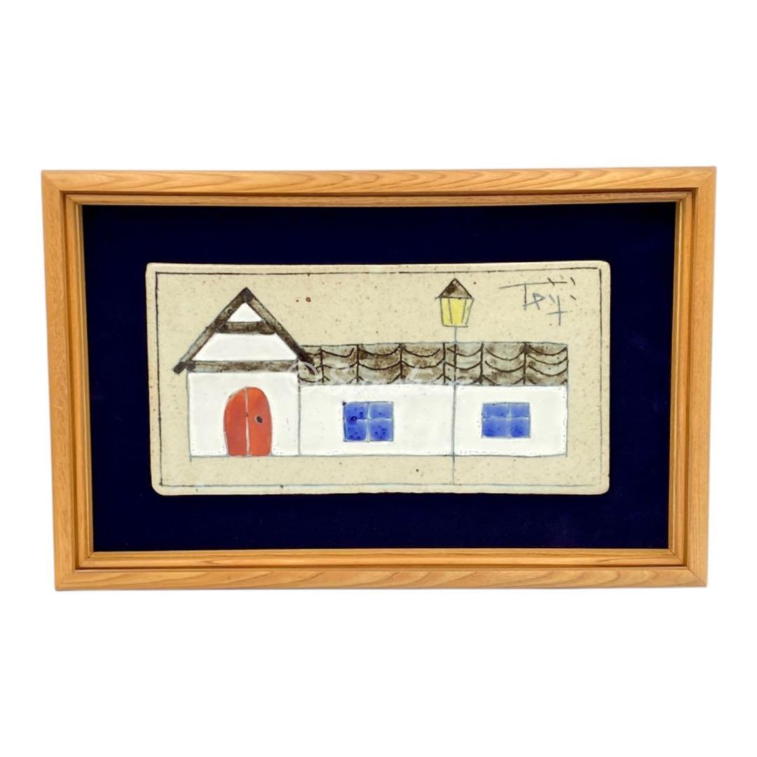 【中古】 アンティークタイルアート 木製額装品 ヴィンテージ ヨーロッパ