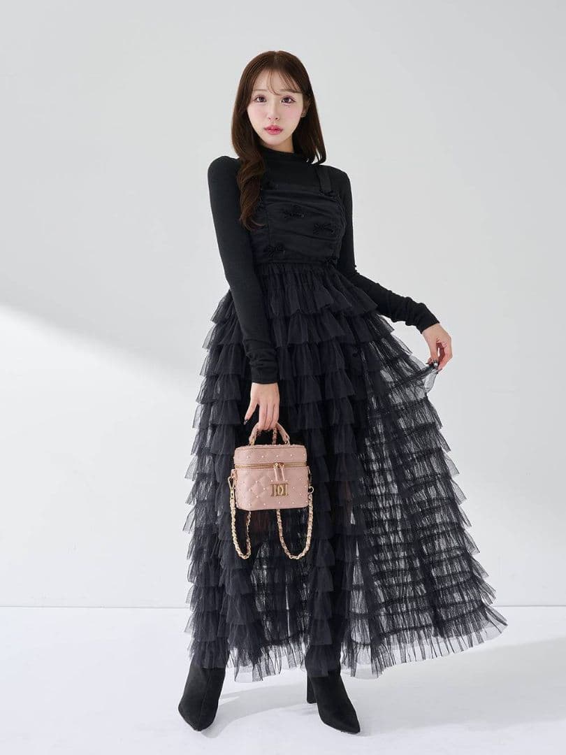 ダーリッチ キルティングパールスクエアミニバッグ ピンク ミニバッグ