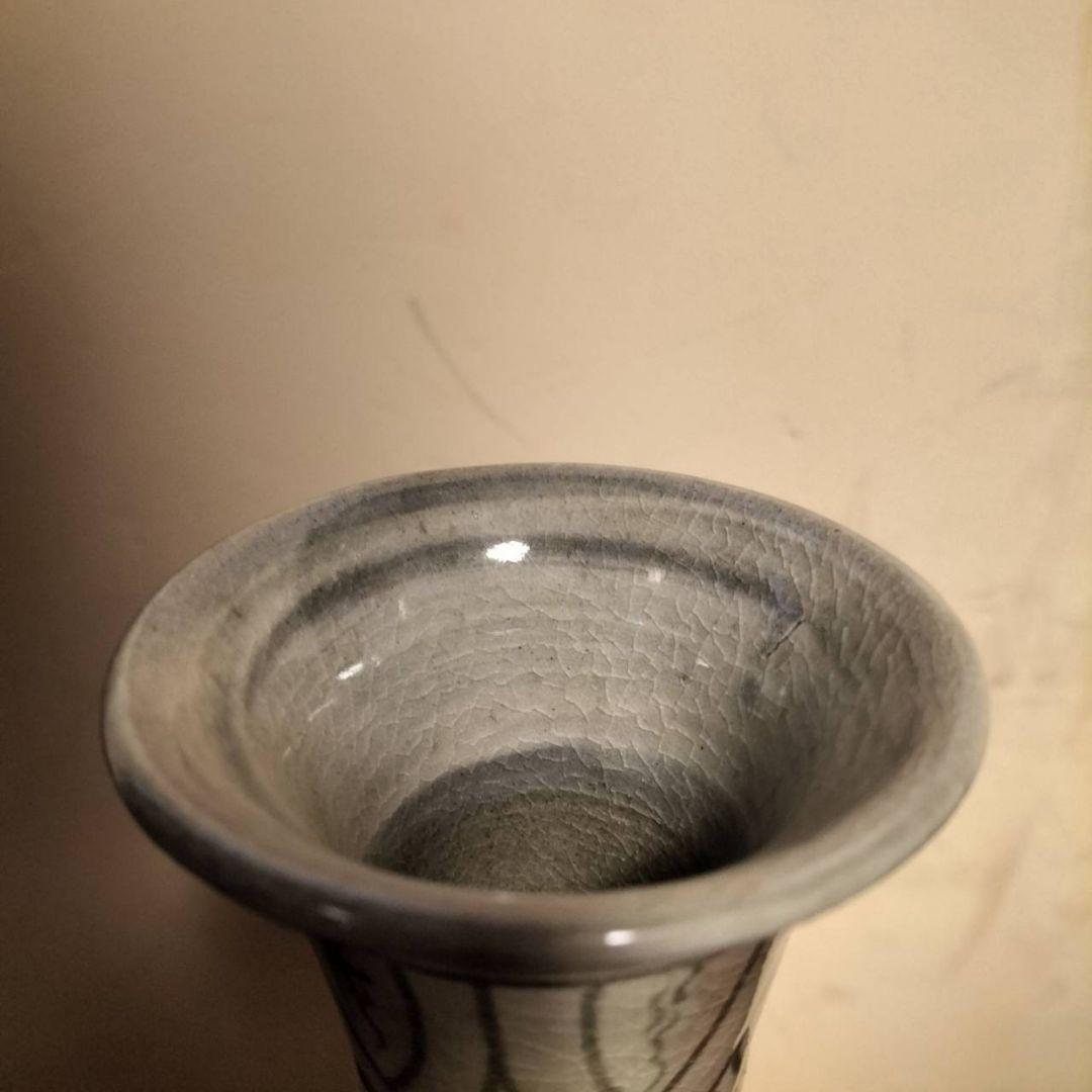 朝鮮美術　高麗　粉青沙器　三島牡丹唐草模様　花瓶