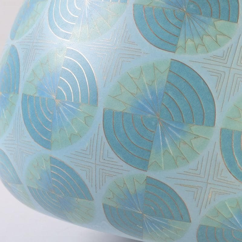 七宝焼　有線七宝　米澤慧聿子作　花器　壷　D　9714