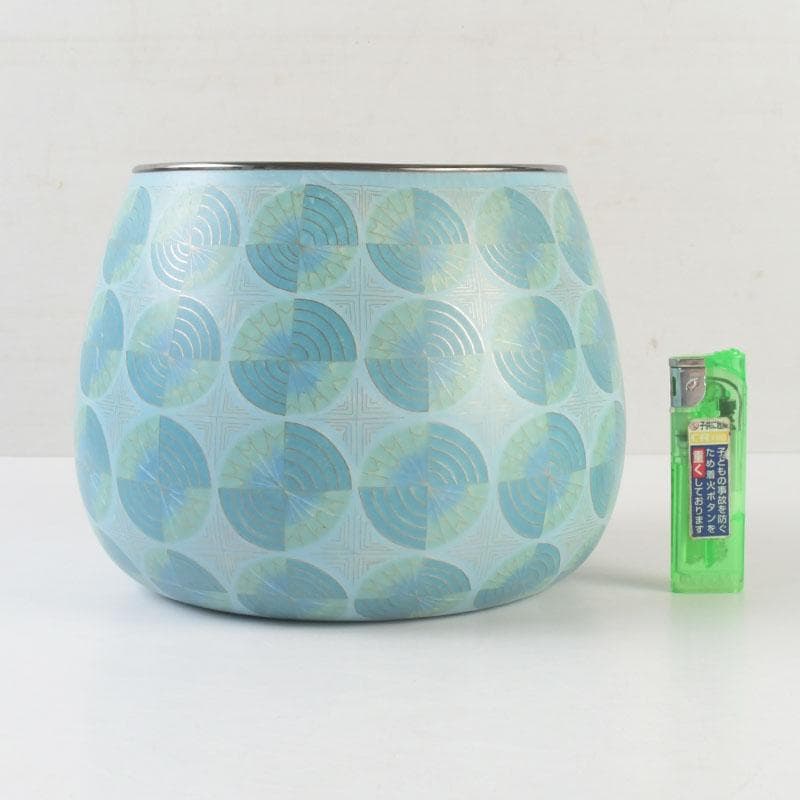 七宝焼　有線七宝　米澤慧聿子作　花器　壷　D　9714