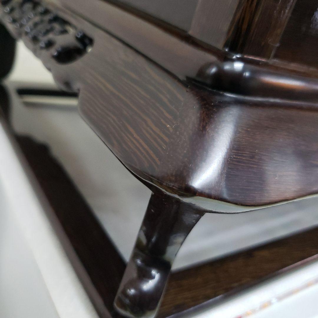 蔵出し特価　鉄刀木(たがやさん)本金蒔絵飾り台作家物　面取りガラスカバー付き