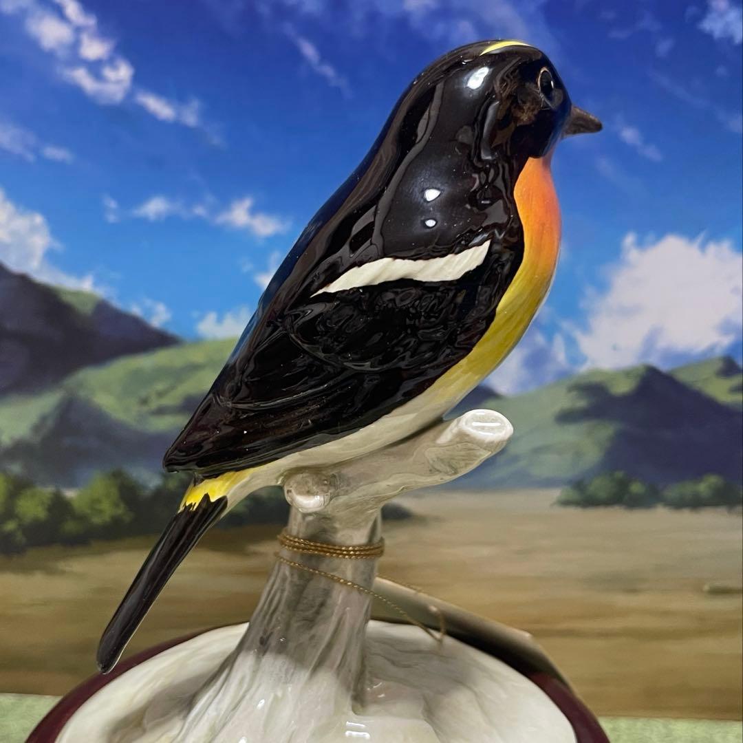 日本野鳥の会 監修キビタキ 陶器製 オルゴール 名曲 『愛のオルゴール』希少‼︎