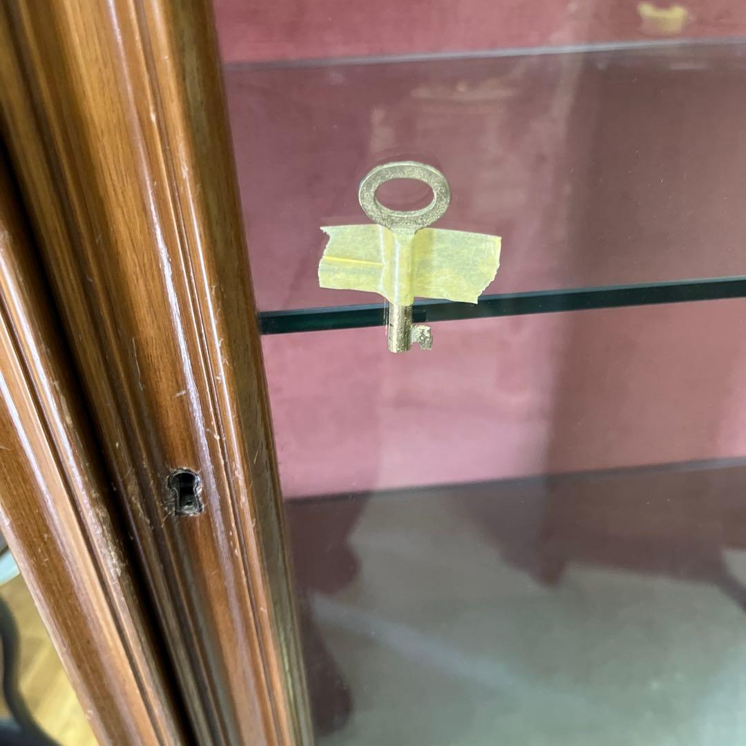 【象嵌】キャビネット◆ヴィンテージ◇程度良好◆鍵付き◇