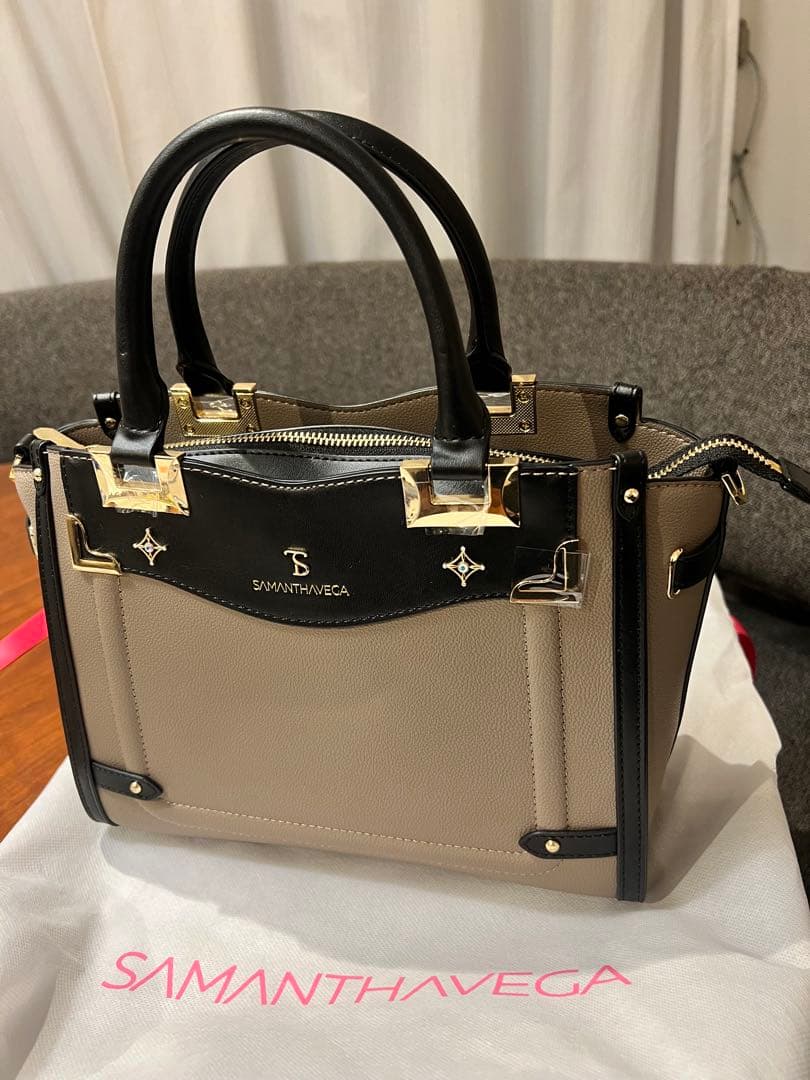 【新品未使用】SAMANTHAVEGA ハンドバッグ　ベージュ・黒
