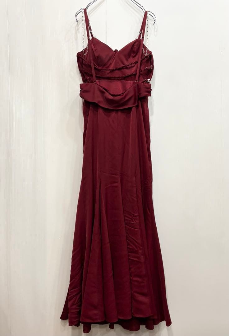 ROBE de FLEURS Glossyサテンバストビジューロングキャバドレス