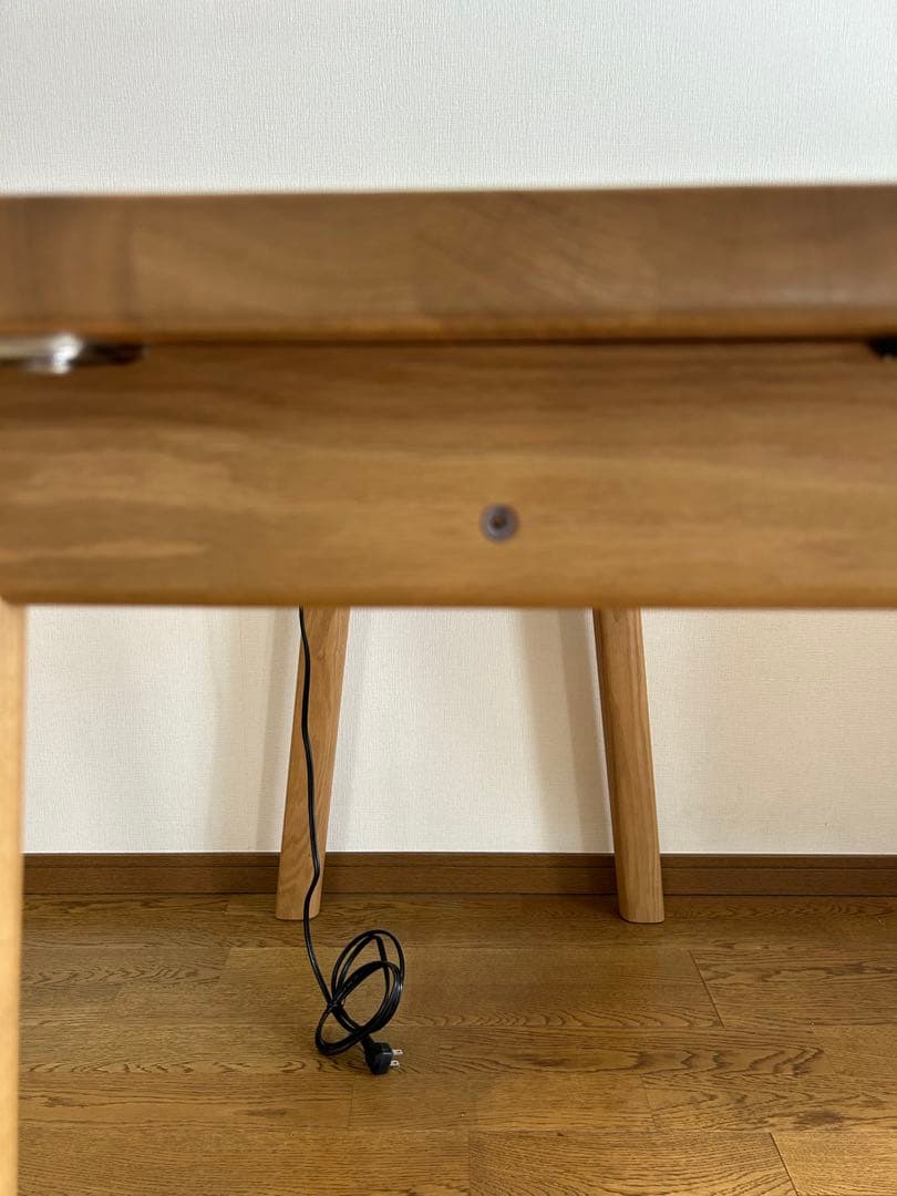 美品 浜本工芸 学習机 ナチュラルオーク パソコンデスク 引出し付き