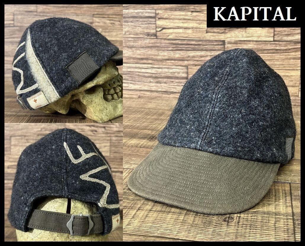 美品 キャピタル 米軍 A-3 アーミー ミリタリー キャップ ネイビーグレー