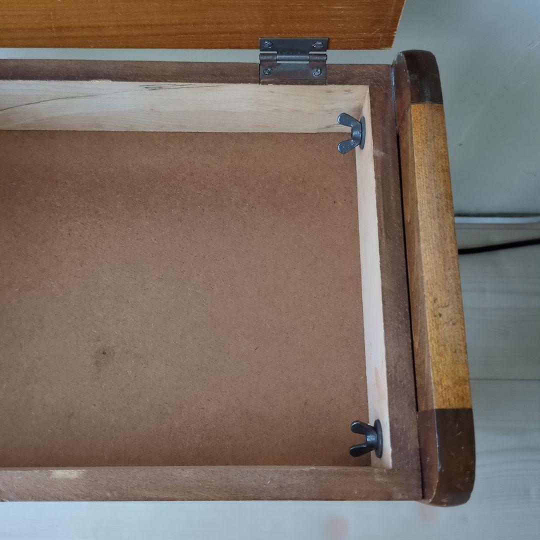 ヴィンテージ　収納付ミシン椅子 スツール 置物台 小物入れ 木製 昭和レトロ