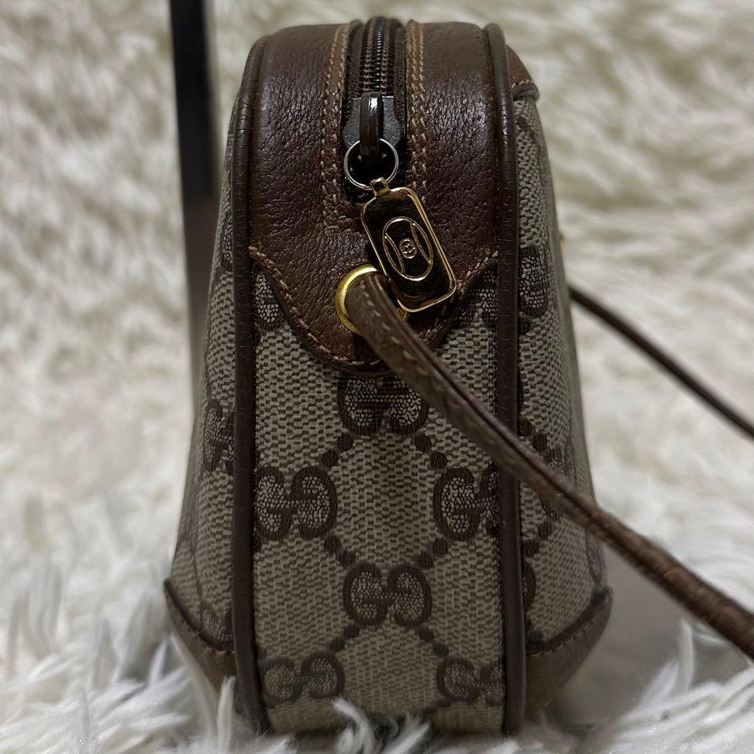 希少 レア オールドグッチ GG レザー ショルダーバッグ シェリーライン ロゴ