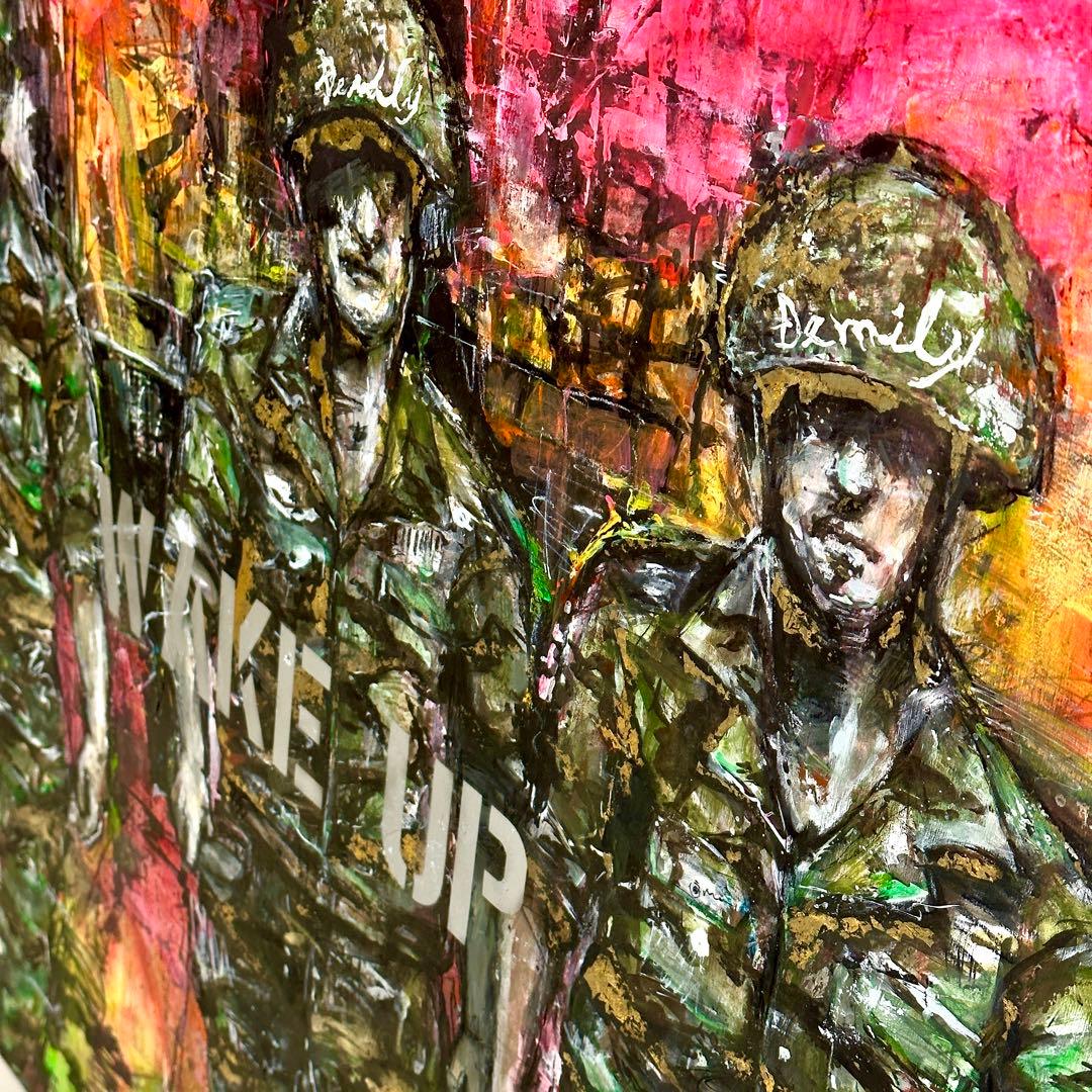 ミリタリー 特大ペンキ アート 絵 一点物 店舗 展示品