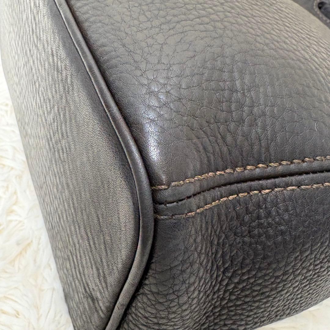 【美品】オールドコーチ ショルダーバッグ オールレザー 本革 しぼ革 シボ革 茶