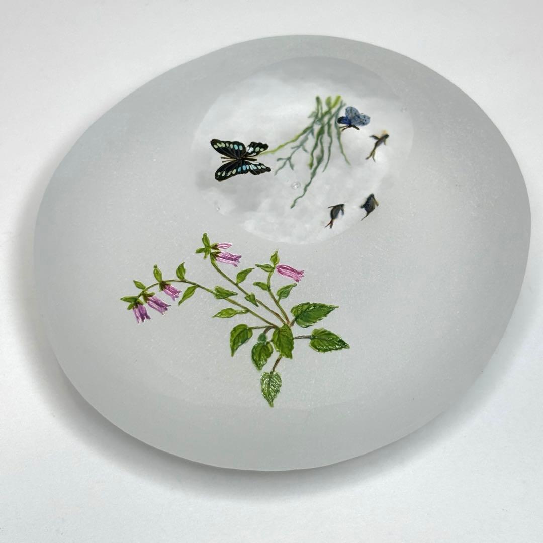 久保裕子さん作　ガラス　お花　蝶々　鮎　水草　ペーパーウェイト　文鎮　オブジェ