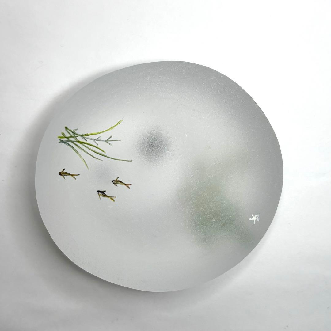 久保裕子さん作　ガラス　お花　蝶々　鮎　水草　ペーパーウェイト　文鎮　オブジェ