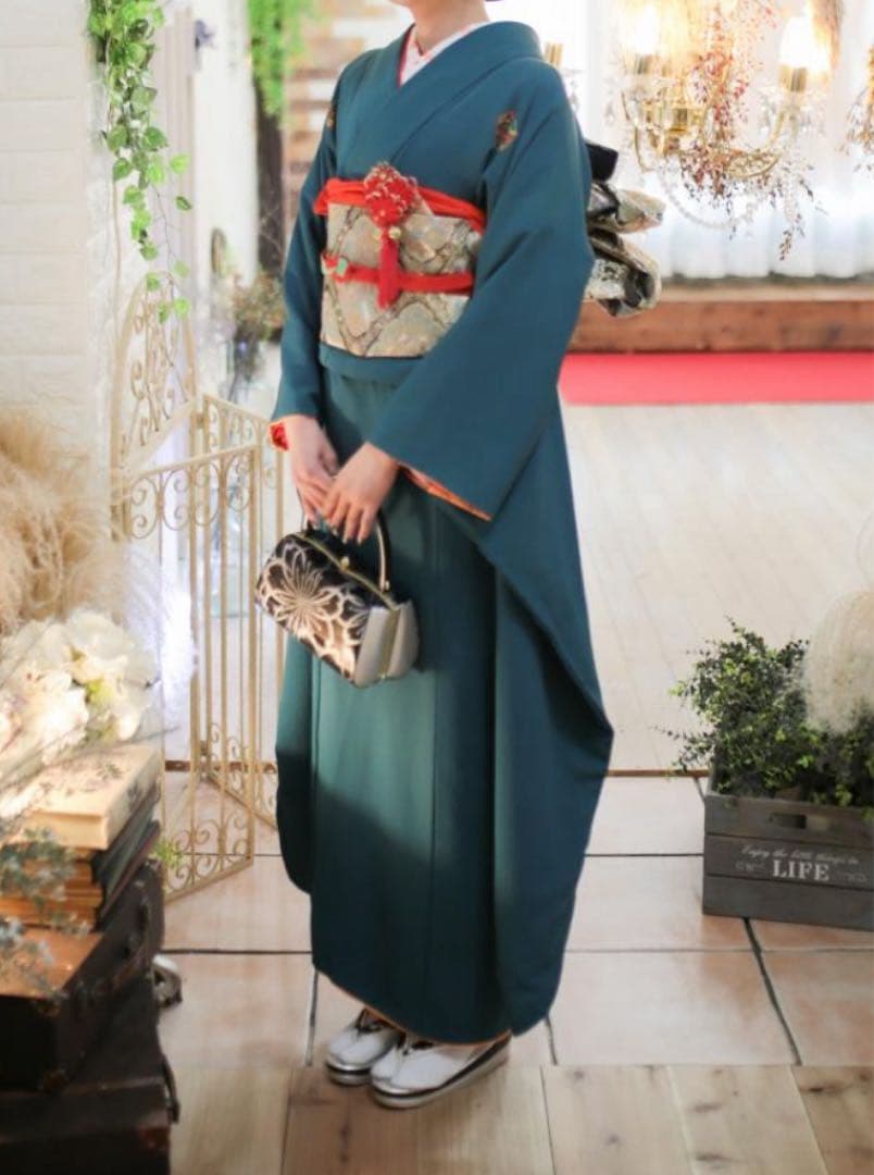 振袖フルセット、成人式、重ね衿、帯揚げ帯締め、伊達紋 正絹振袖フルセット　帯枕