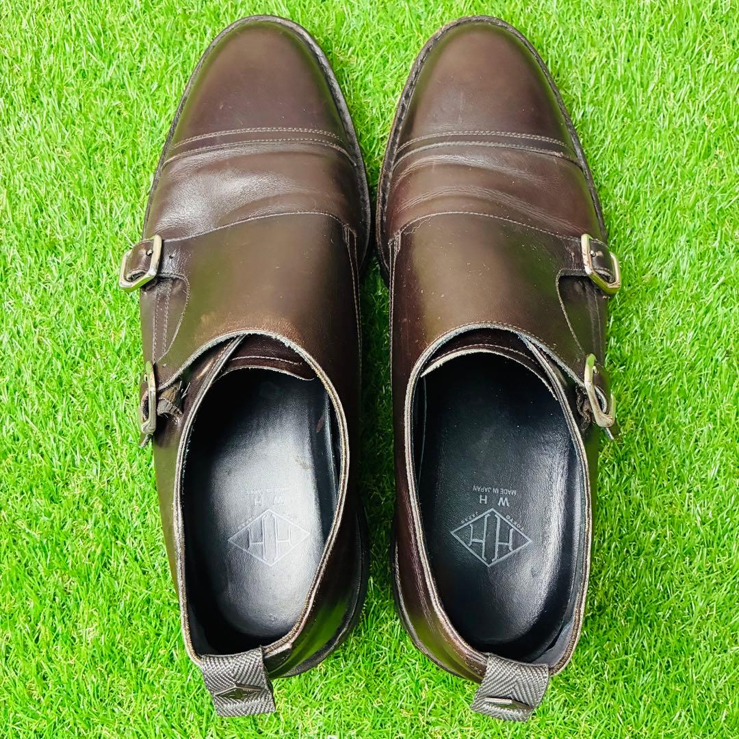 【名作】WH 干場スペシャル ダブルモンク 本革 厚底 干場 8.5(26.5)