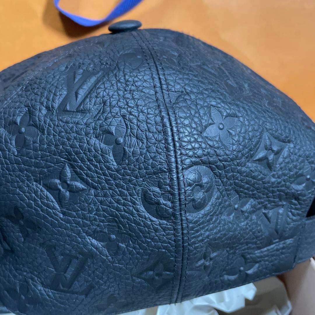 ルイヴィトン　レザーキャップ　メンズ　ブラック