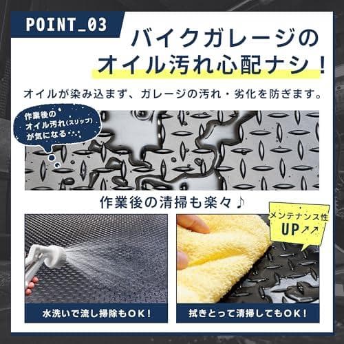 Aガレージマット 屋外 3mm ゴムマット 床 バイク 幅1m 長さ5m 滑り止