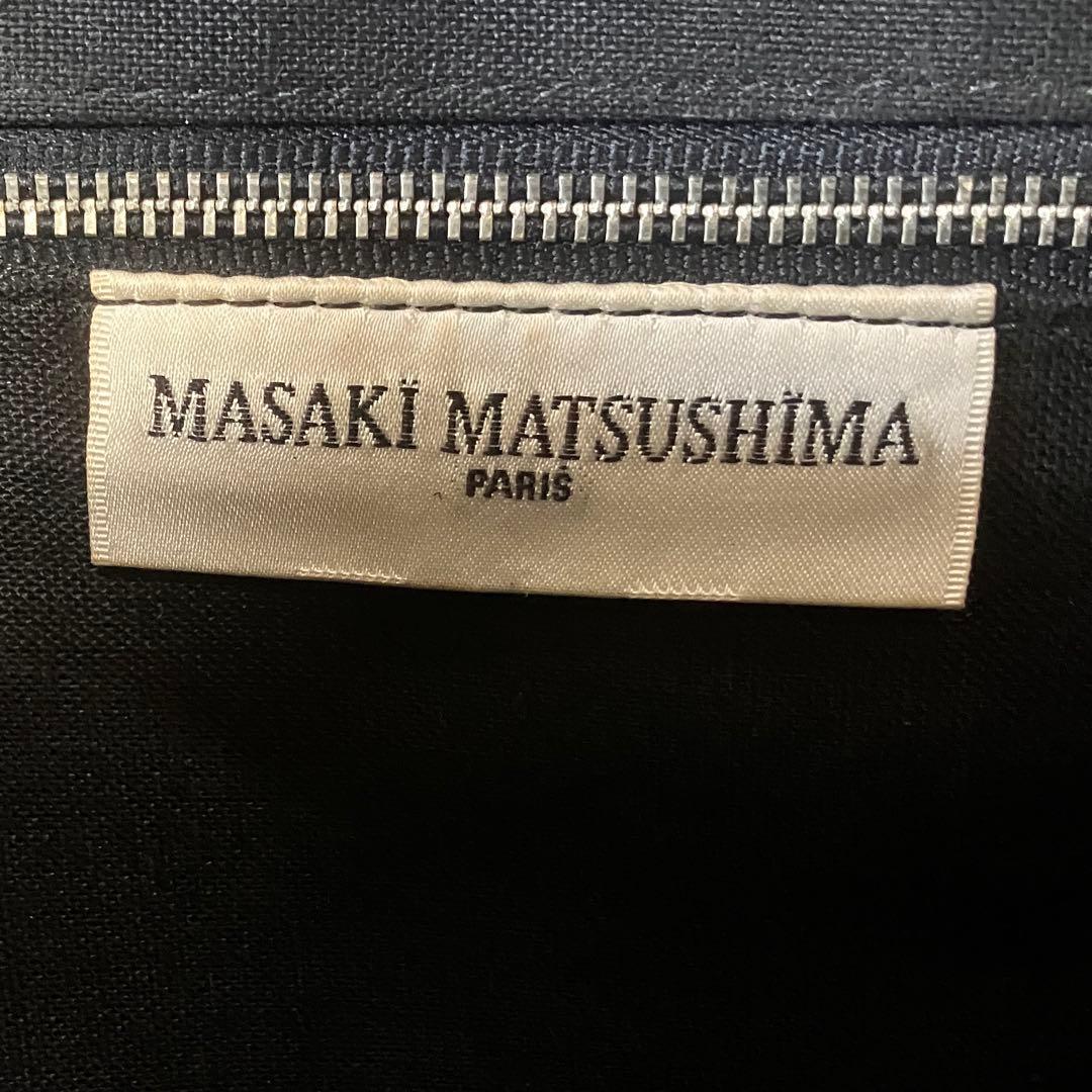 希少廃盤 マサキマツシマ ハンドバッグ カーフレザー 黒 舟形 日本製 ヌメ革