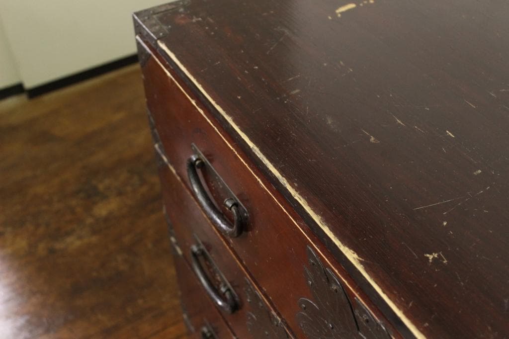 明治時代！最上地方の衣装箪笥 丸金具 時代箪笥/古民家/チェスト/収納/無垢材