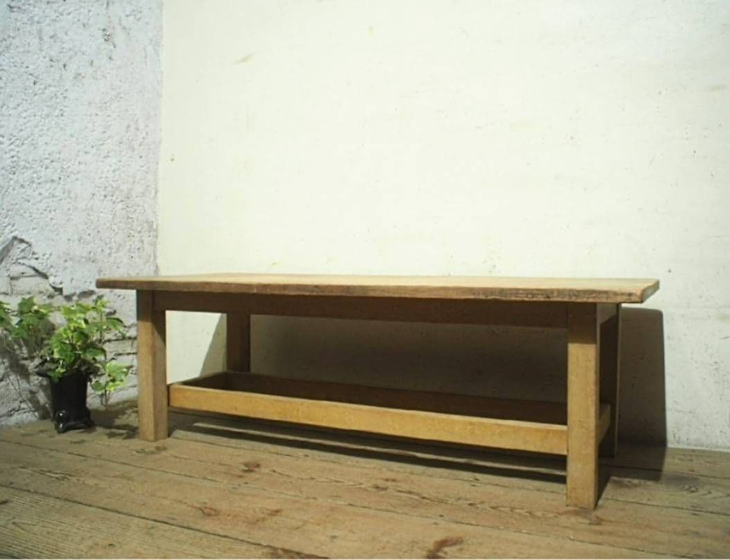 1077 ヴィンテージ　ラワンのベンチ　椅子　イス　チェア　ローテーブル　レトロ